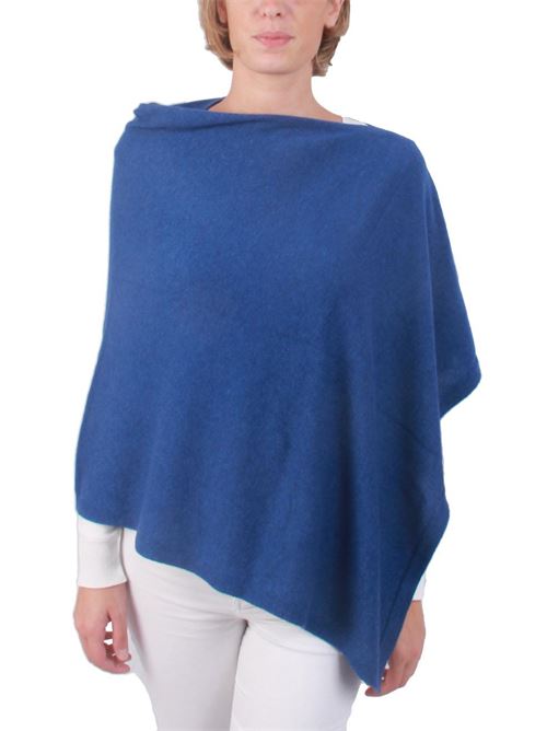 Wool poncho Art Tricot | 700PAZZURRO